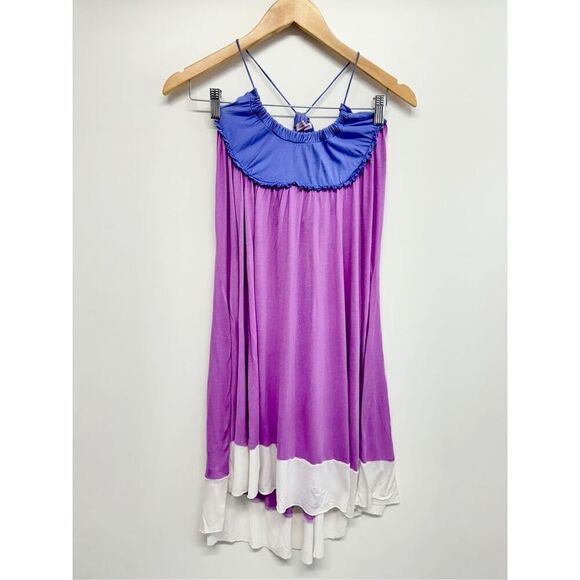 Calypso Mini Dress Size Extra Small Spaghetti‎ Strap Lilac Sleeveless Stretchy - Picture 2 of 8